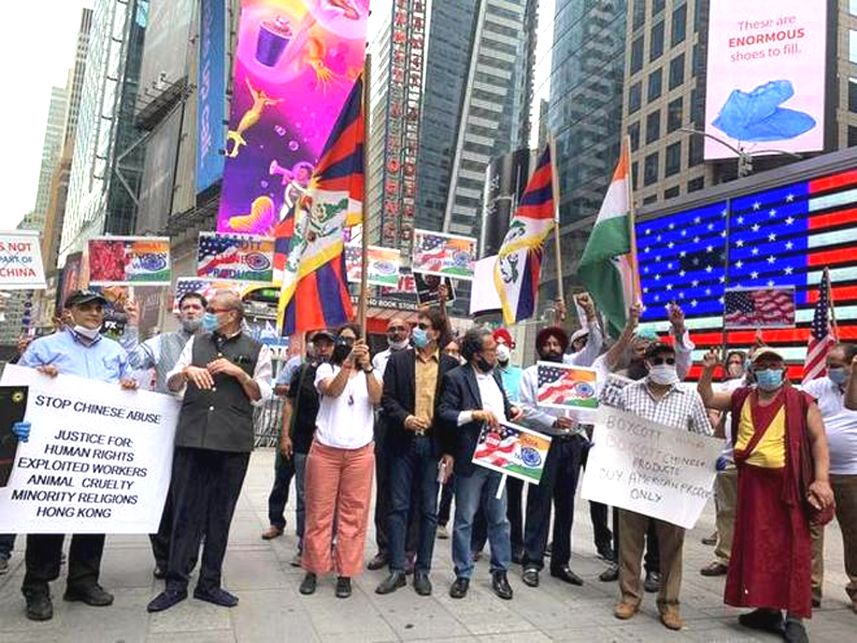 Borcot R ‘Boycott China’ protest at Times Square - Daily Excelsior